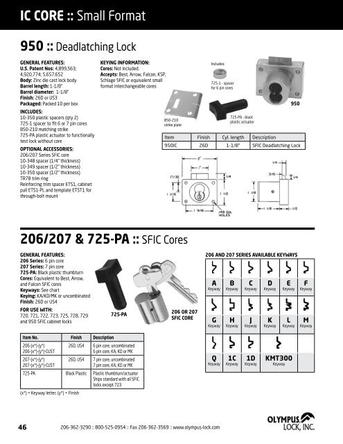 PRODUCT CATALOG - Olympus Lock