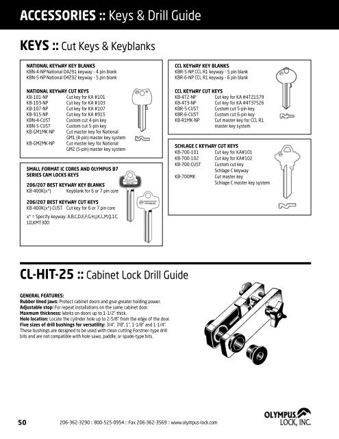 PRODUCT CATALOG - Olympus Lock