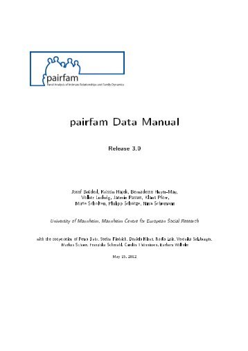 pairfam Data Manual