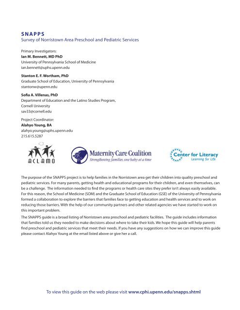 Snapps Pdf SNAPPS Guide_cs4.indd - Center for Public Health Initiatives