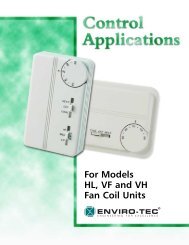 For Models HL, VF and VH Fan Coil Units - Enviro-Tec