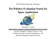 Tin Whisker Evaluation Status for Space Application