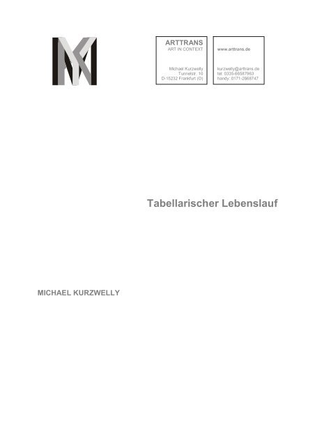 Tabellarischer Lebenslauf - arttrans