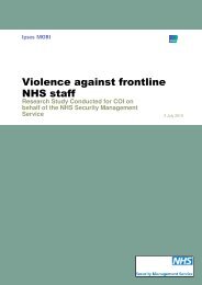 Violence against frontline NHS staff - NHS Business Services Authority