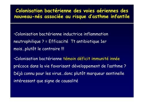 ComorbiditÃ©s dans l'asthme - Infections bactÃ©riennes
