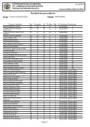 Resultado da prova objetiva - UFRA