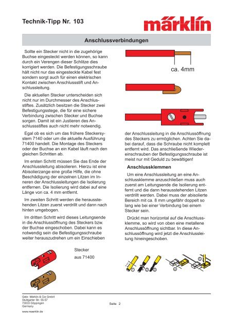 Technik-Tipp Nr. 103 - Märklin