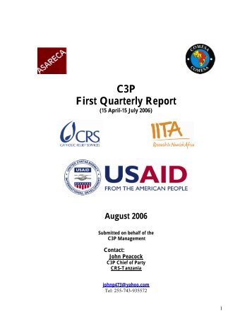 C3P First Quarterly Report - Crop Crisis Control Project - IITA