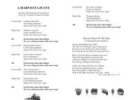 A HARVEST LITANY - Ebenezer Lutheran Church