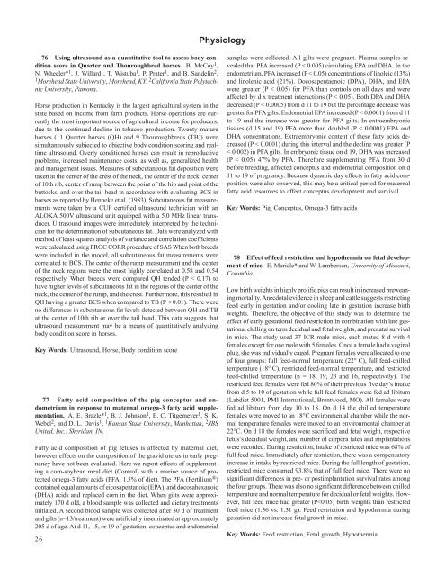 2006 Abstracts - American Society of Animal Science