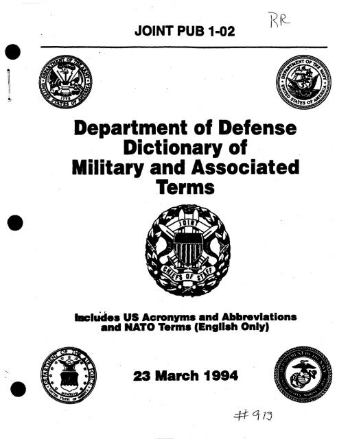 Joint Pub 1-02: DOD Dictionary of Military and Associated Terms