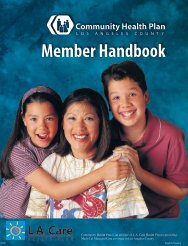 Member Handbook - Los Angeles County Department of Health ...