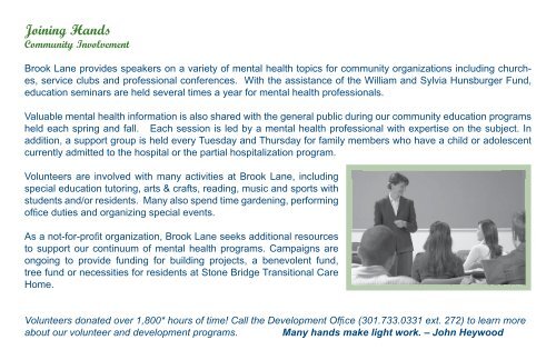 Helping Hands - Brook Lane Health Services