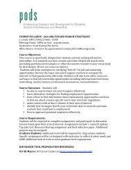 Job search Syllabus - University of Oregon