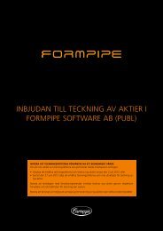 Inbjudan tIll tecknIng av aktIer I FormPIPe SoFtware ... - beQuoted AB