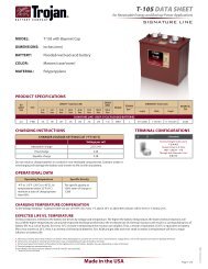 T-105 daTa sheeT - Trojan Battery Company