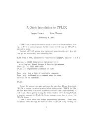 A Quick introdution to CPLEX
