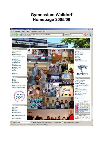 Gymnasium Walldorf Homepage 2005/06