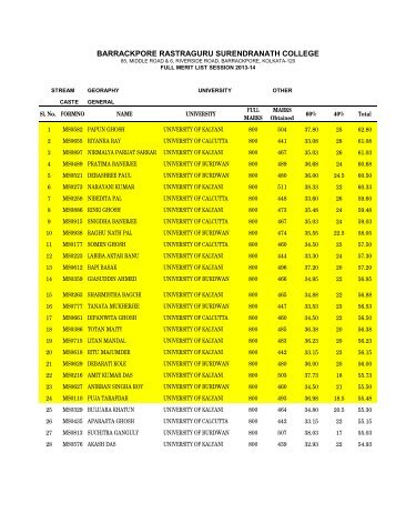 GEOM Full List - Barrackpore Rastraguru Surendranath College