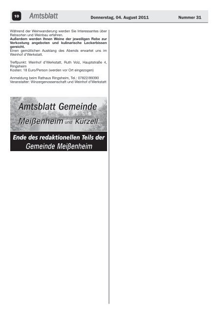 Amtsblatt - Meissenheim