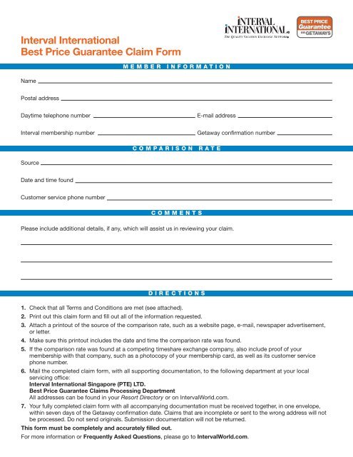 BETTER THAN BEST PRICE GUARANTEE CLAIM FORM visual data 4