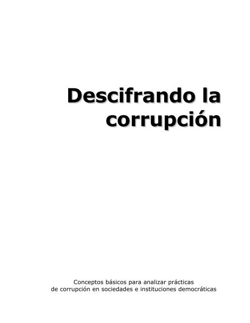 Descifrando la corrupciÃ³n - Offnews.info