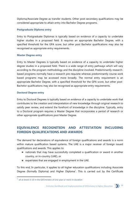 Extracts from the Qualifications Framework Emirates ... - CAA