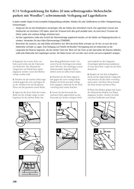 schwimmende Verlegung in Wohnräumen (siehe Kap ... - Maag Holz