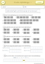 Fiches d'exercices -Ordre alphabÃ©tique CE1 - classeurdecole