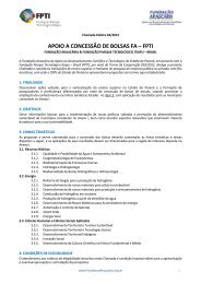 APOIO A CONCESSÃO DE BOLSAS FA – FPTI - Fundação Araucária