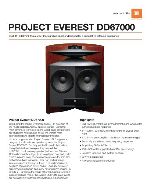 Project everest DD67000 - JBL Synthesis