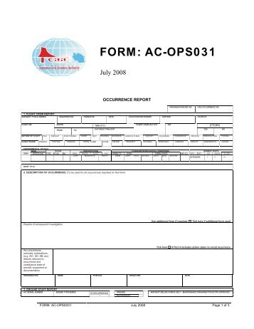 Occurence Report Form