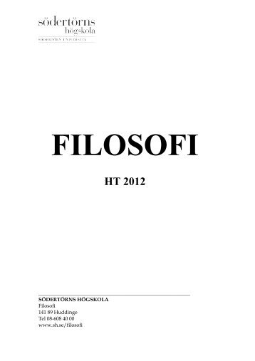 FILOSOFI - SÃ¶dertÃ¶rns hÃ¶gskola