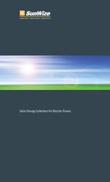 Solar Energy Solutions for Electric Power. - SunWize Technologies ...