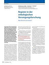 Register in der onkologischen Versorgungsforschung - Was kÃ¶nnen ...