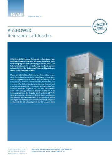 AirSHOWER Reinraum-Luftdusche - ENVAIR Deutschland