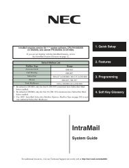IntraMail System Guide - Support - NEC Unified Solutions