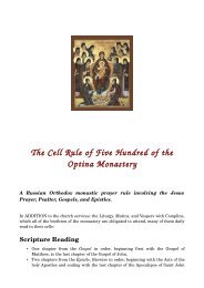 The Cell Rule of Five Hundred of the Optina Monastery