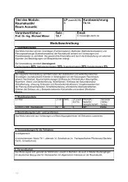 Titel des Moduls - Technische Akustik - TU Berlin