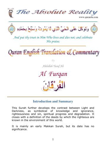 Al Furqan - Quran Arabic, English, French