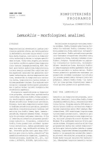 Lemuoklis â morfologinei analizei