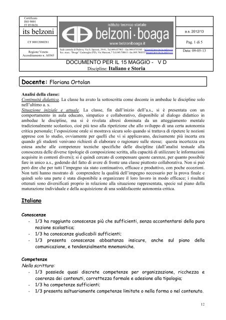 Download - Istituto Tecnico Statale Belzoni Boaga