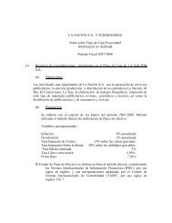 Notas sobre flujo de Caja Proyectado 2007 - La NaciÃ³n