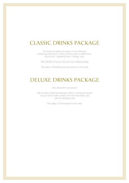 WEDDING PACKAGE - Classic Lodges