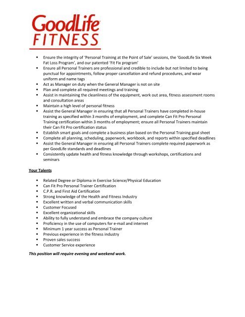 View/Print ALL Articles - GoodLife Fitness