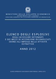 Elenco degli esplosivi - Unmig - Ministero dello Sviluppo Economico