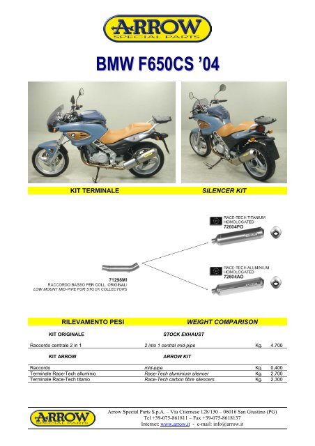 HONDA VTR 1000 SP-1 '00 - Arrow Special Parts