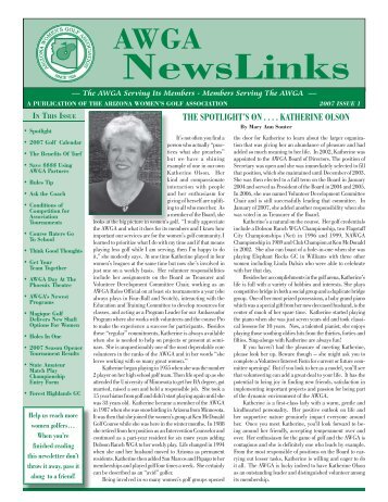 AWGA News - 2007 Issue 2.indd - Arizona Womens Golf Association