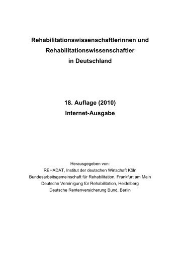 Rehabilitationswissenschaftlerinnen und - Rehadat