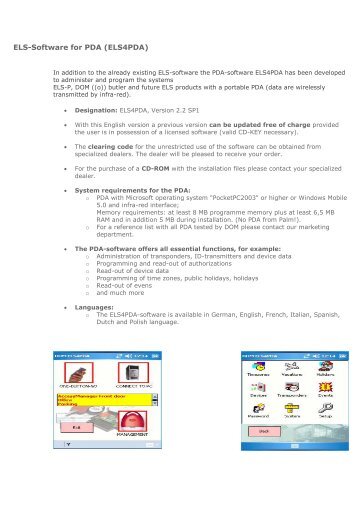 ELS-Software for PDA (ELS4PDA)